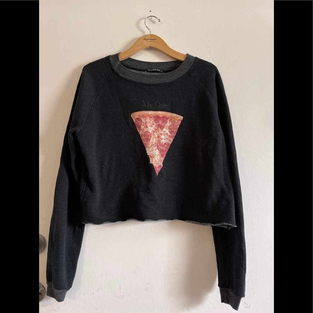 Wildfox my date Pizza slice Sweatshirt